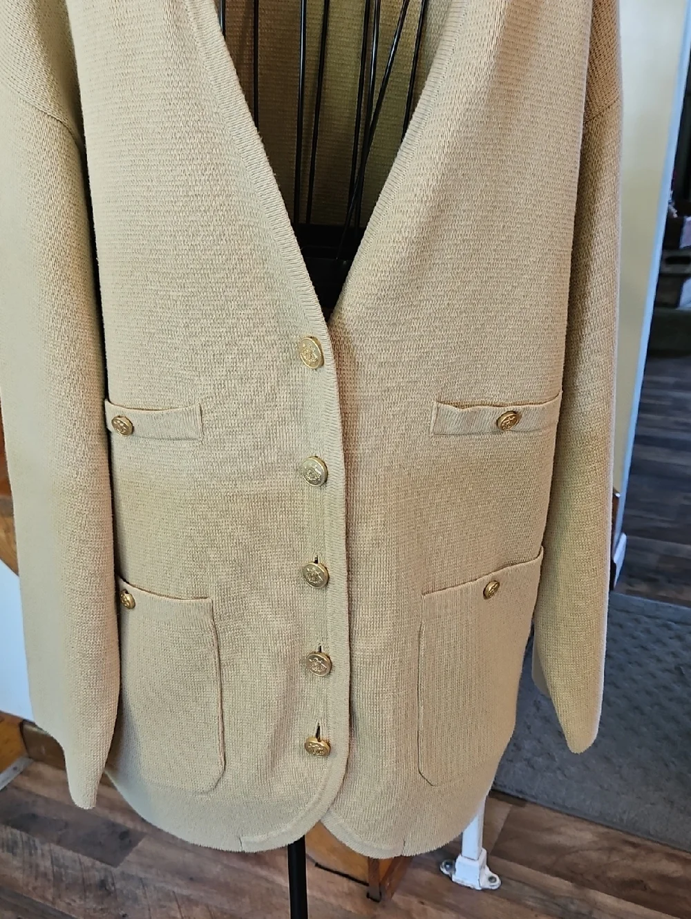 👚J. Crew Women's Cream Button-Front Sweater